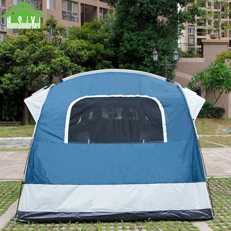 Cheap Goat Tents Outdoor Camping 210D Oxford Tents Car Trail Rear Trunk Tent Hiking 4Person Sunshade Waterproof Tent Road Trip for Vehicle Awning   